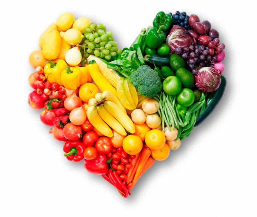 Unha variedade de verduras e froitas para a dieta Favorita. 